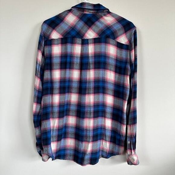 GAP Pendleton Plaid Shirt Button Front Long Sleeve Women's SMALL Blue Pink - Picture 6 of 10